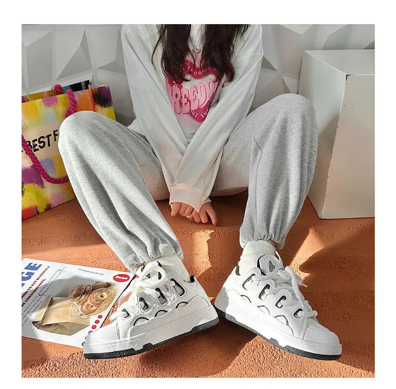 National trendy white shoes for men & women niche trendy