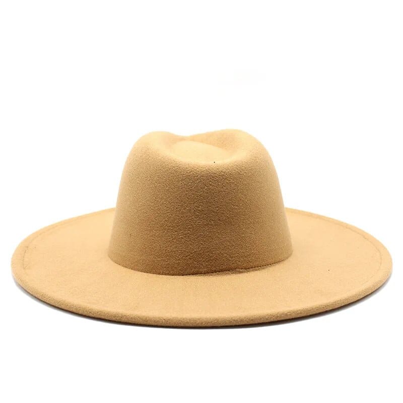 Sombrero fedora de ala ancha clásico sombrero de lana blanco negro hombres y