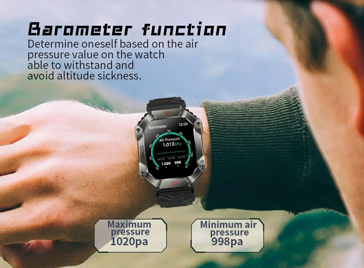 Kr80 bluetooth hd voice call smart watch compass heart rate