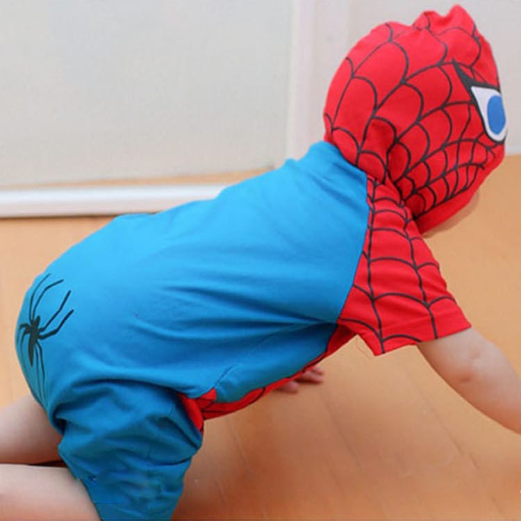 Baby clothes cotton spider man romper superman romper hooded