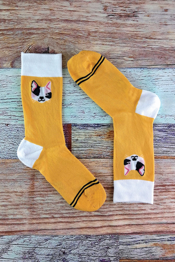 1 Pair Novelty Cat / Dog Patterned Cotton Socks - Nexellus