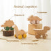 1 pc Beech Wood Montessori Toy Dinosaur with wheels multivariant - Nexellus