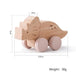 1 pc Beech Wood Montessori Toy Dinosaur with wheels multivariant - Nexellus