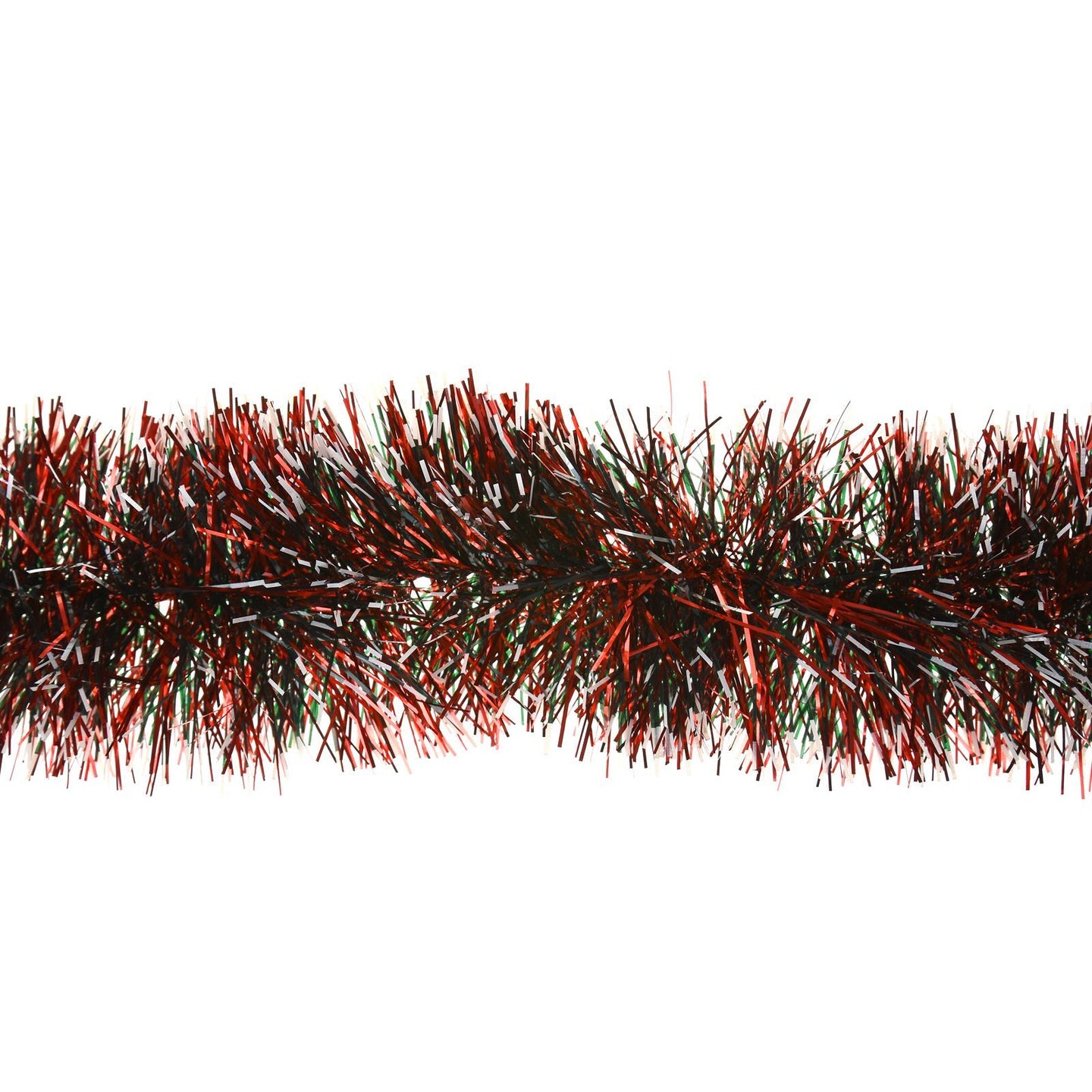 1 x 2M 6 Ply Coloured Snow Tipped 11cm Tinsel Garland RED - Nexellus