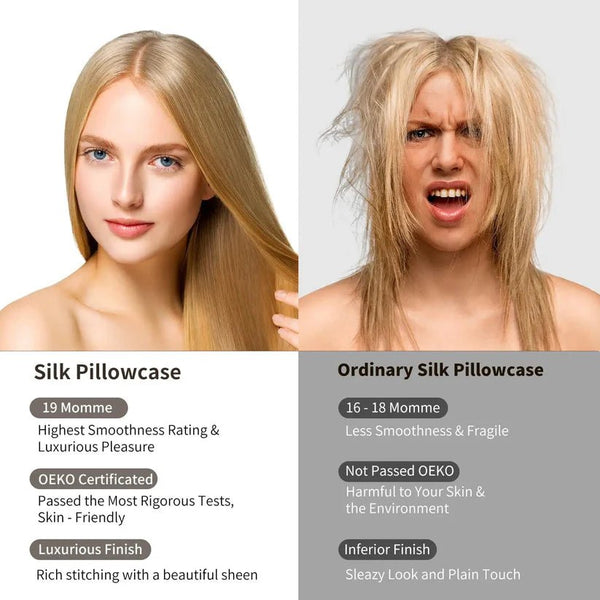 100% Natural Mulberry Silk Pillow Case Protects Hair and Skin - Nexellus