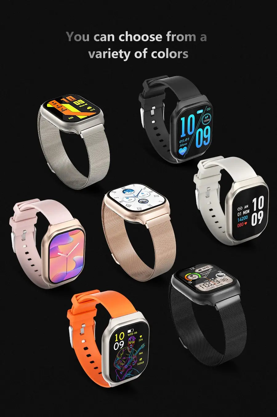 Fw16e smart watch amoled screen mini health monitoring