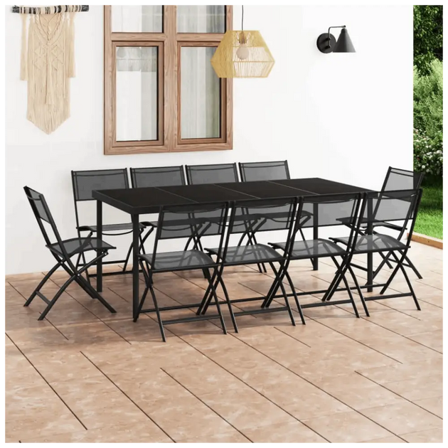 11 piece outdoor dining set steel Nexellus