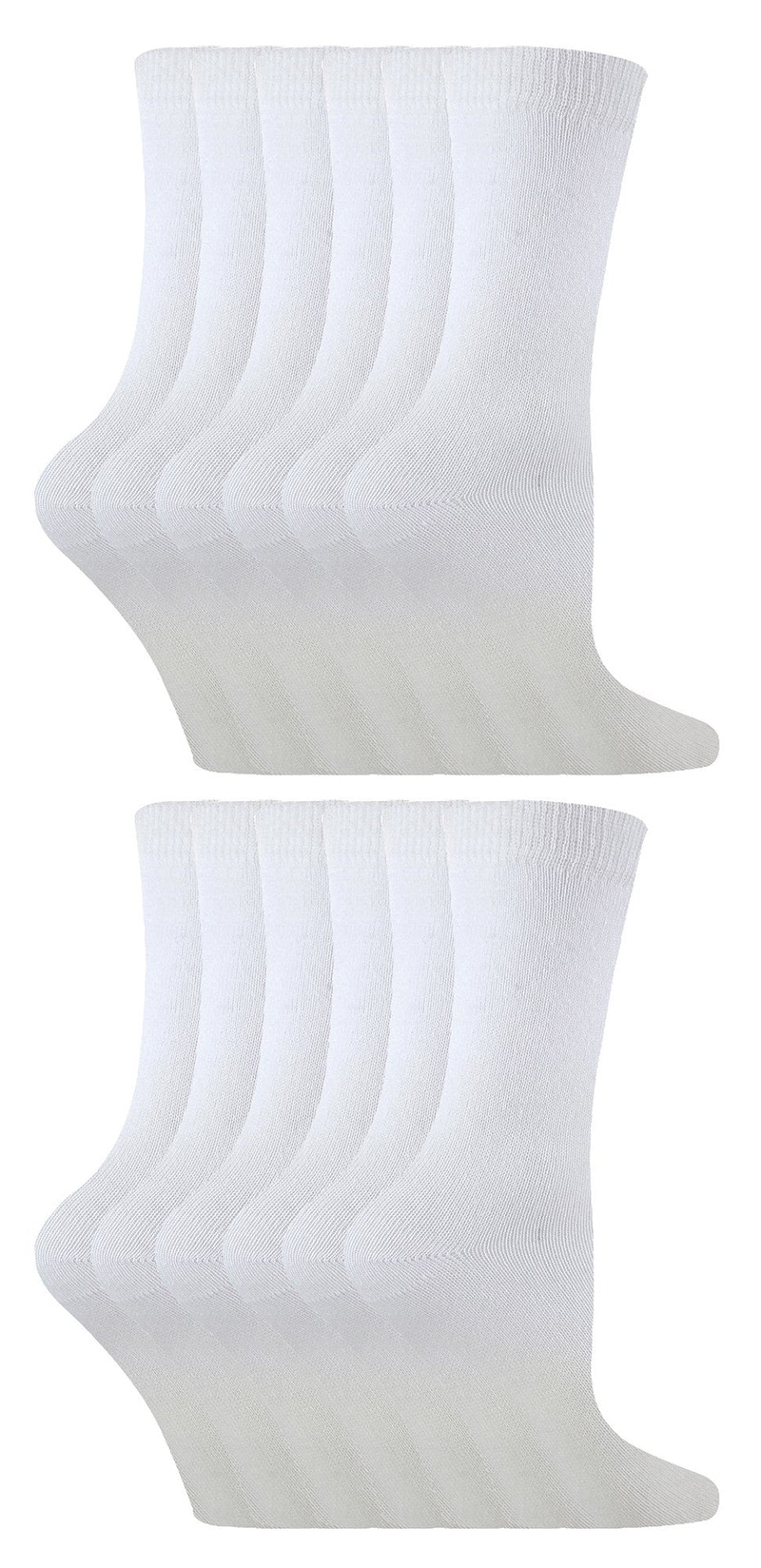 12 Pair Kids Cotton Plain Colourful Casual Socks - Nexellus