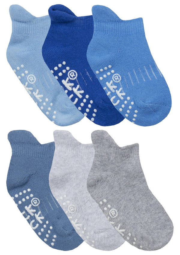 12 Pairs Baby Trainer Cotton Socks with Grips - Nexellus