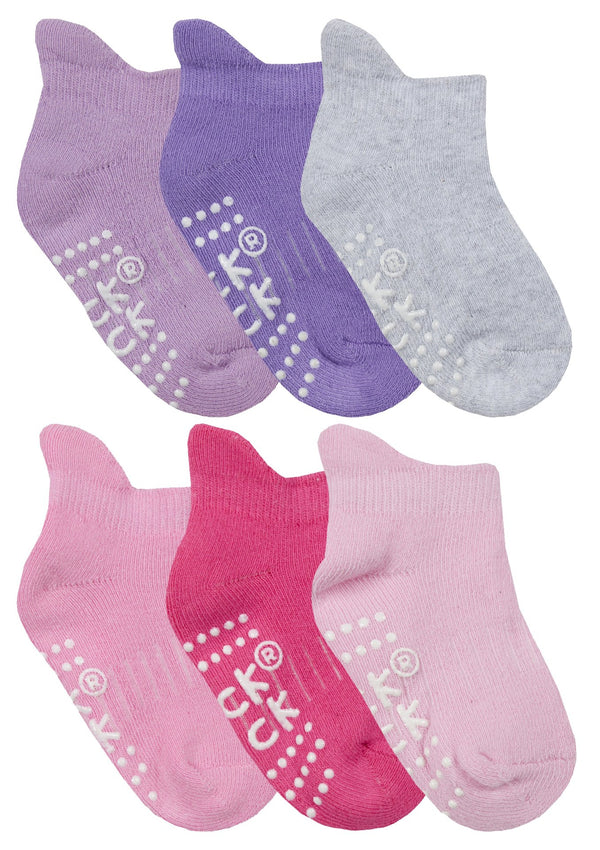 12 Pairs Baby Trainer Cotton Socks with Grips - Nexellus