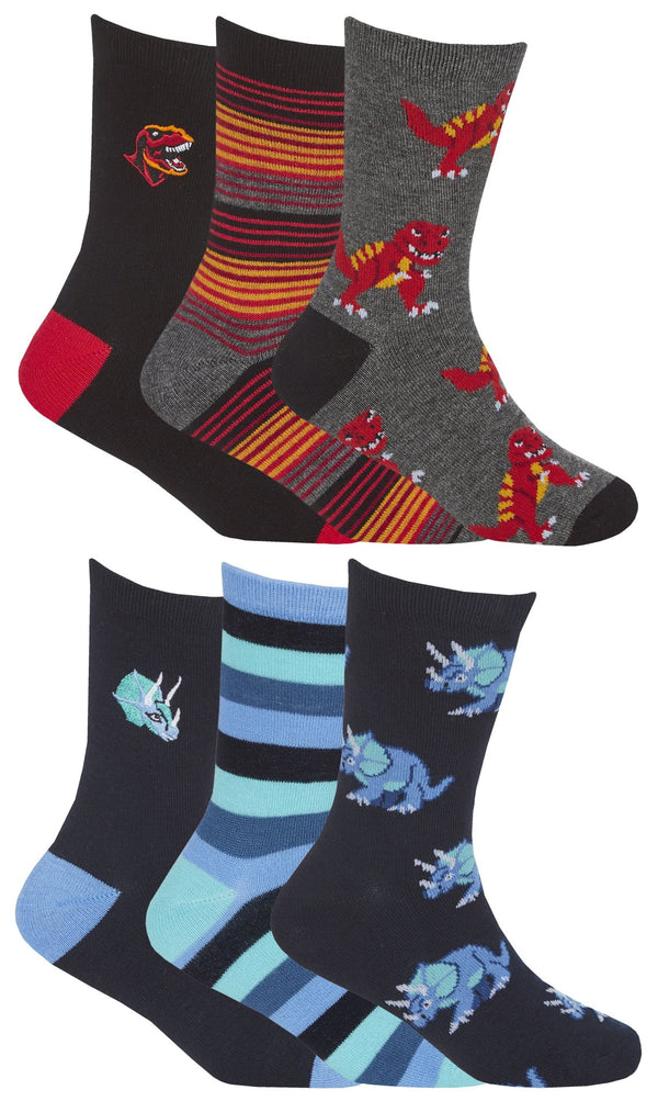 12 Pairs Boys Dinosaur Novelty Bamboo Socks - Nexellus