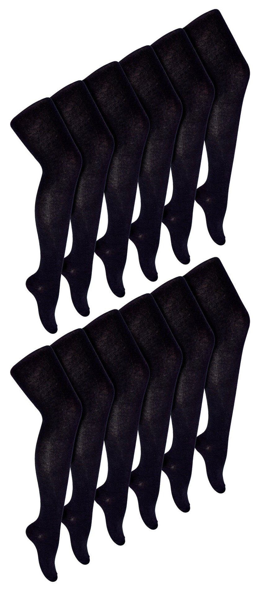 12 Pairs Girls Opaque School Uniform Tights - Nexellus