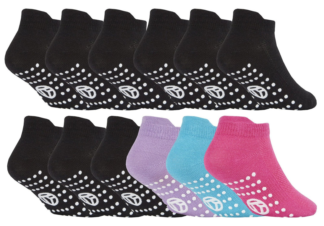 12 Pairs Kids Ankle Non Slip Cotton Socks - Nexellus