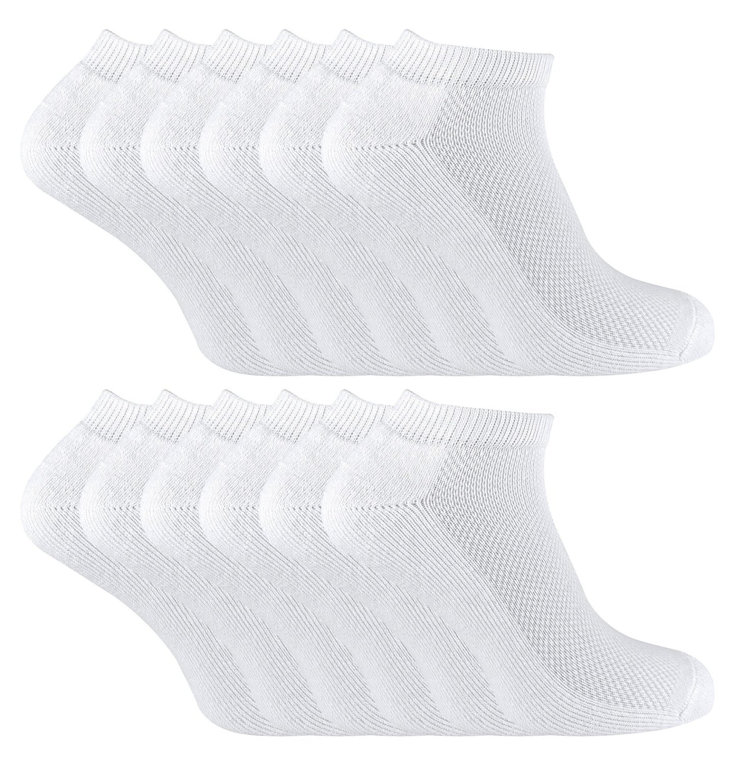 12 Pairs Kids Bamboo Low Cut Trainer Socks - Nexellus