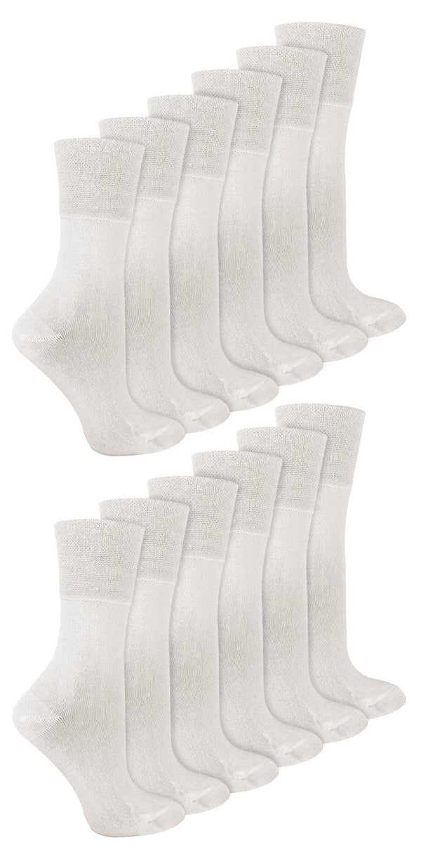 12 Pairs Ladies Diabetic Bamboo Socks - Nexellus