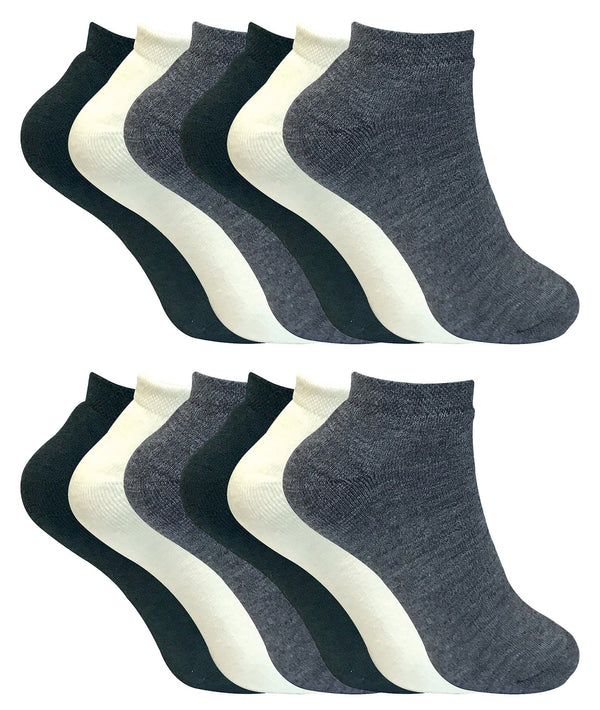 12 Pairs Ladies Winter Low Cut Trainer Socks - Nexellus