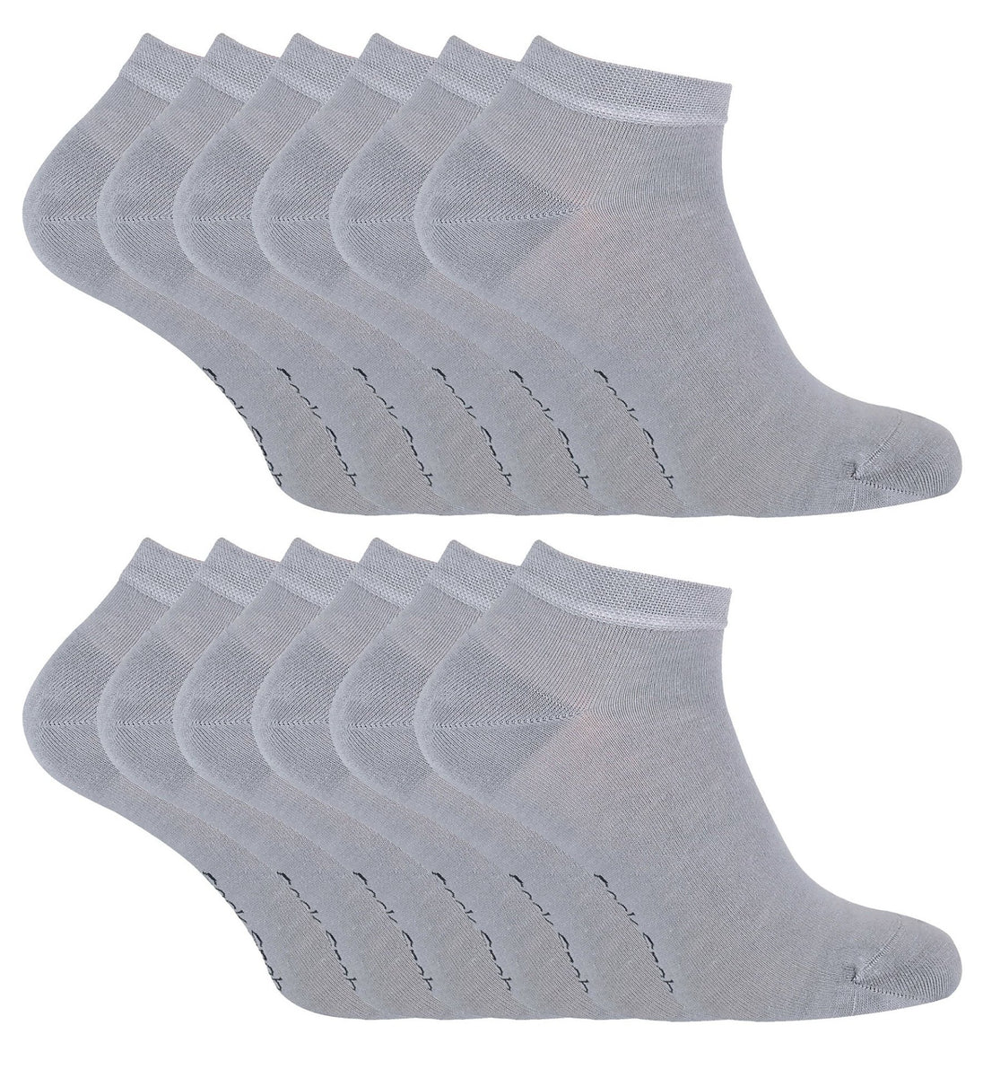 12 Pairs Mens Bamboo Cushioned Trainer Socks - Nexellus