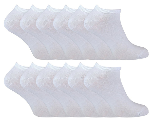 12 Pairs Mens Cotton Trainer Socks - Nexellus