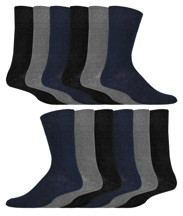 12 Pairs Mens Loose Top Diabetic Socks - Nexellus