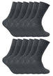 12 Pairs Mens Thermal Non Elastic Diabetic Socks - Nexellus