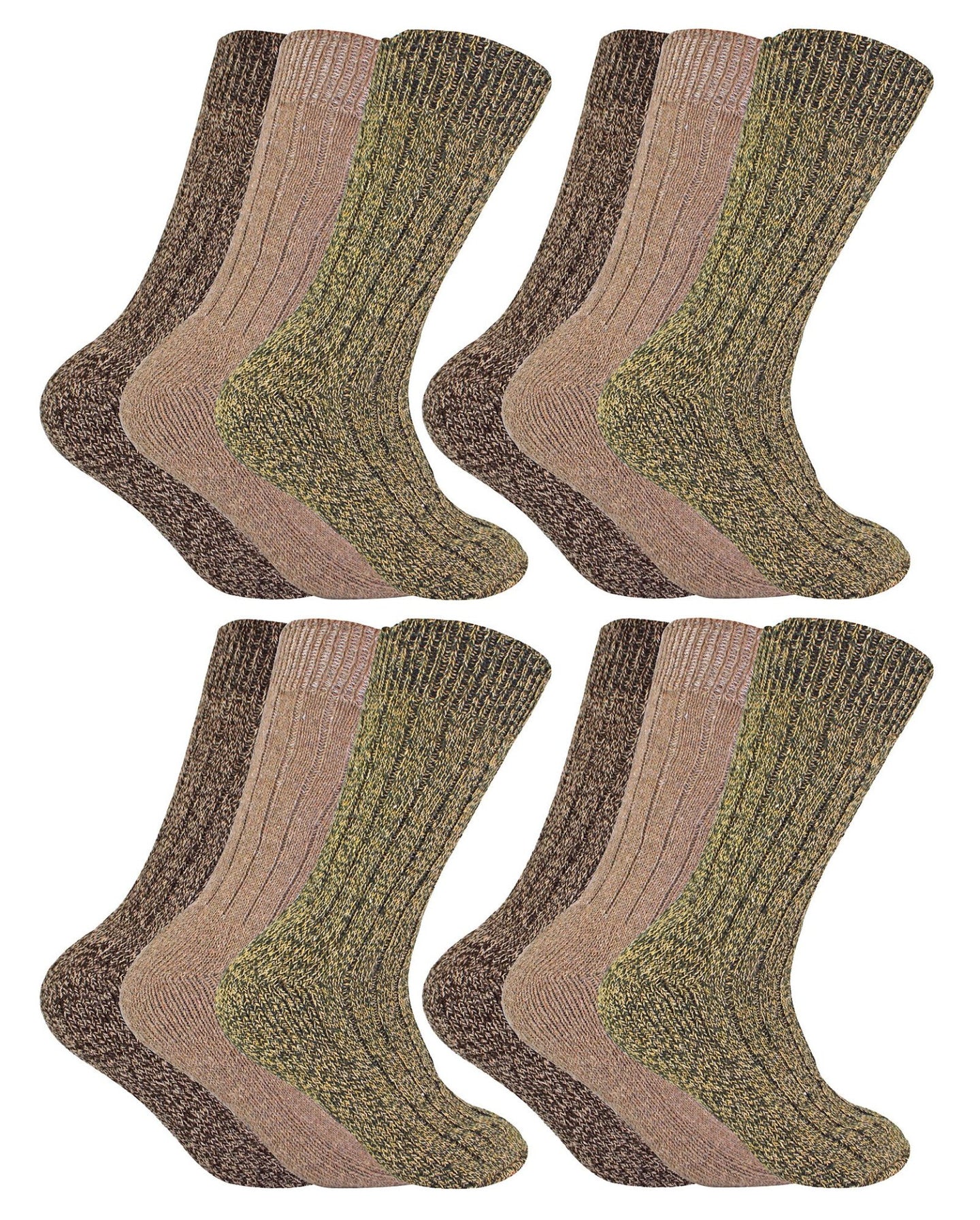 12 Pairs Mens Wool Boot Socks - Nexellus