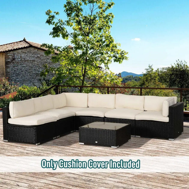 12-piece cusion replacement for outdoor garden rattan furniture beige Nexellus