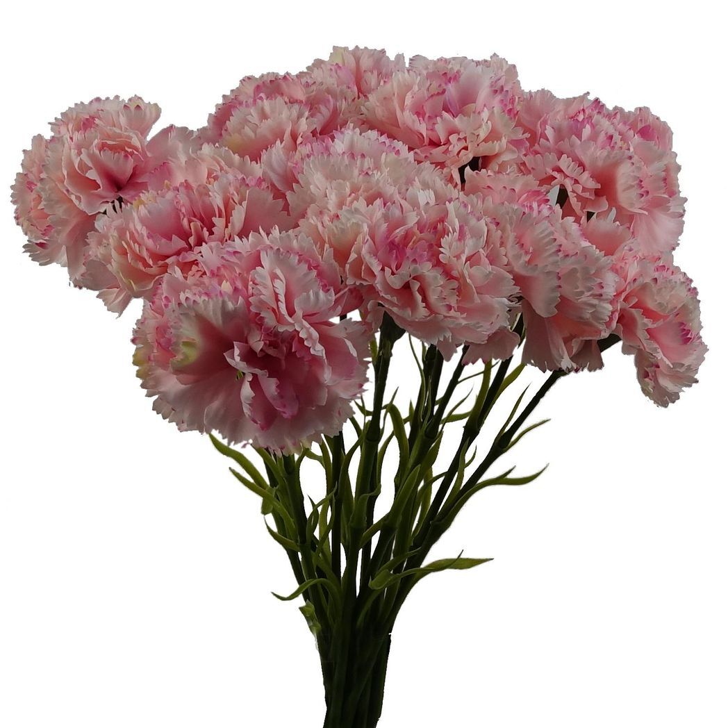 12 x Pink Carnation Artificial Flowers - Nexellus