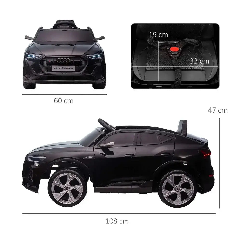 12v kids electric ride - on car/ w remote control, lights, music - black - Nexellus