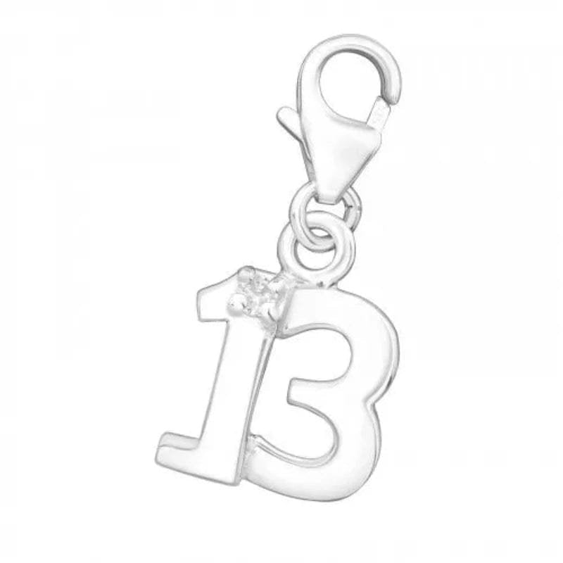 13th Silver Clip on Charm - Nexellus