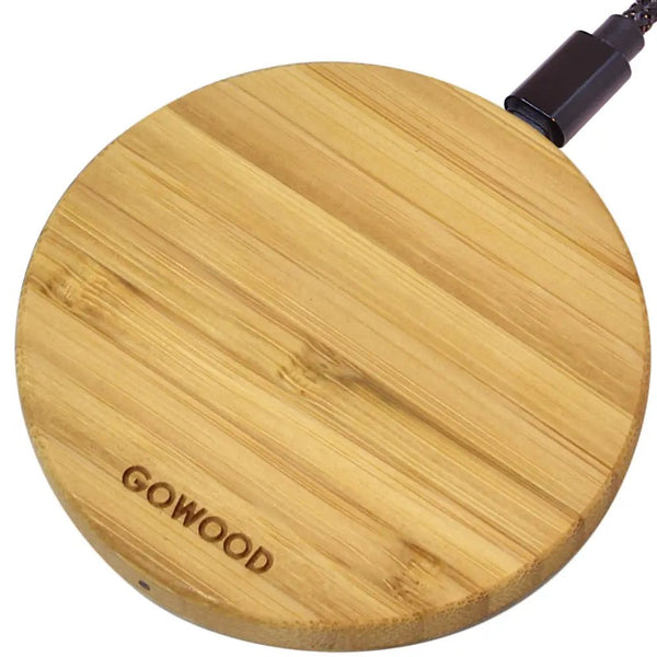 15w fast charge bamboo wood wireless charger - Nexellus