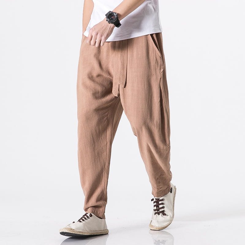 Casual cotton linen radish trousers plus size fashion