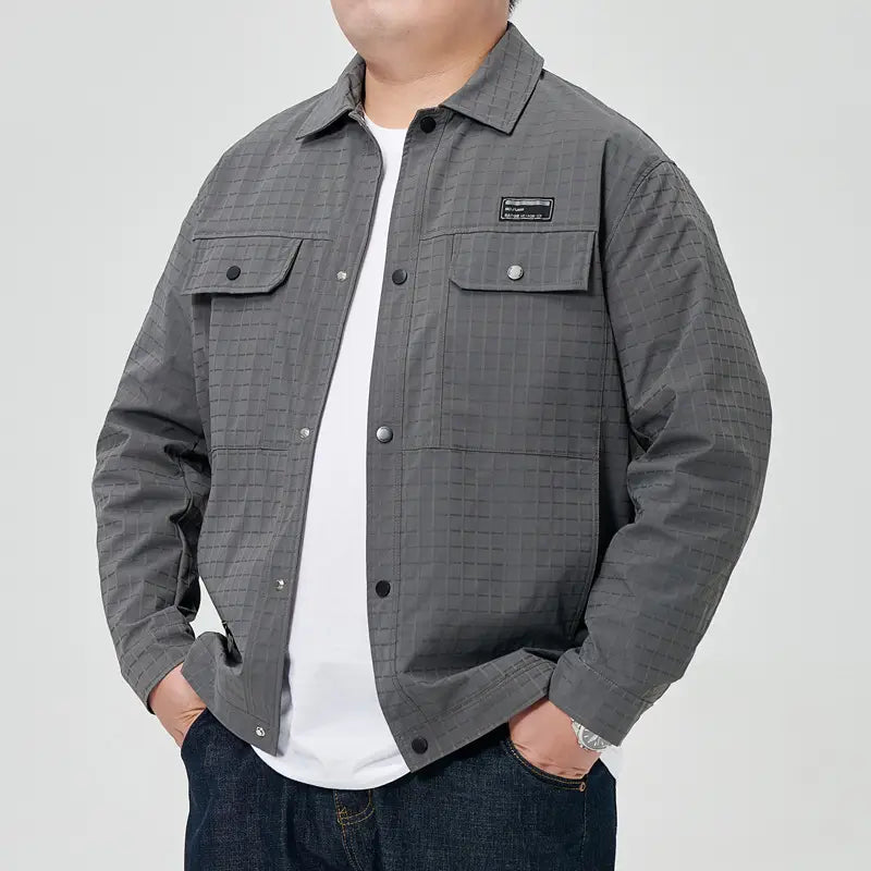 Plus-sized size plaid jacket for men