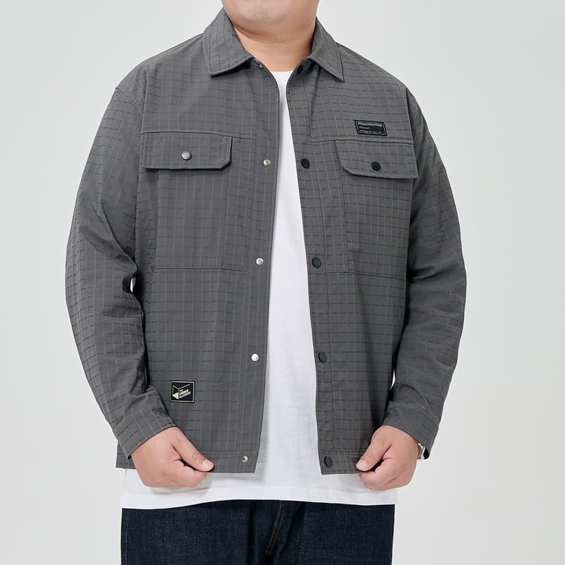 Plus-sized size plaid jacket for men