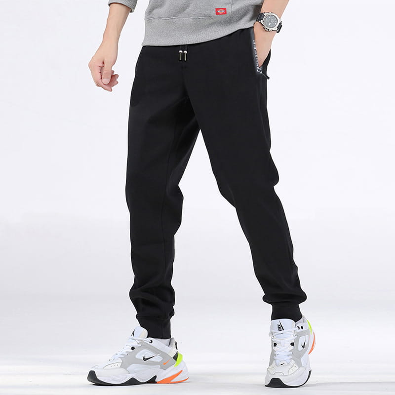 Winter fleece lined padded warm keeping casual pants men