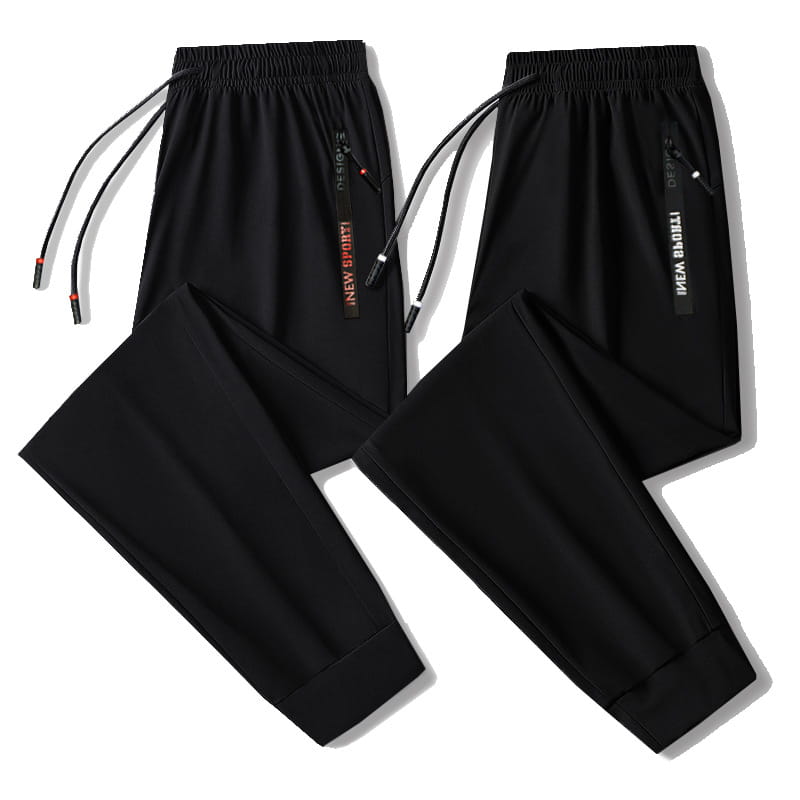 Winter fleece lined padded warm keeping casual pants men