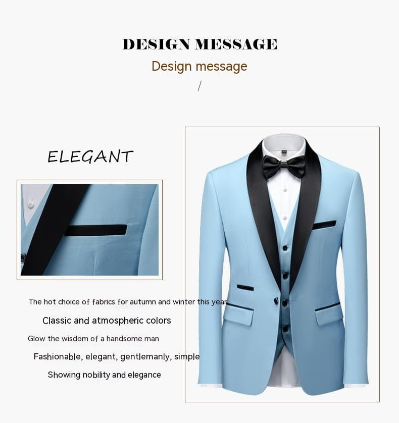 Men’s suit set green fruit collar stage suit