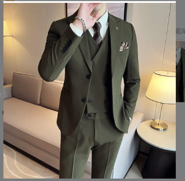 Three-piece men’s suit slim fit suit