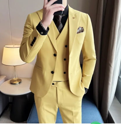 Three-piece men’s suit slim fit suit