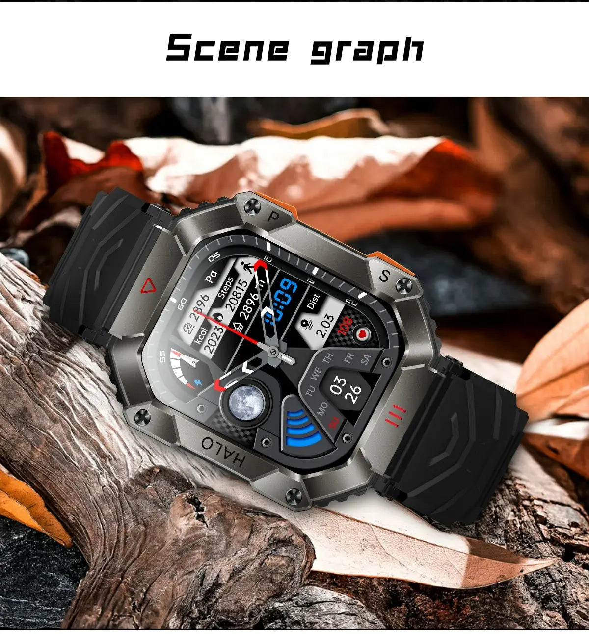 Kr80 bluetooth hd voice call smart watch compass heart rate