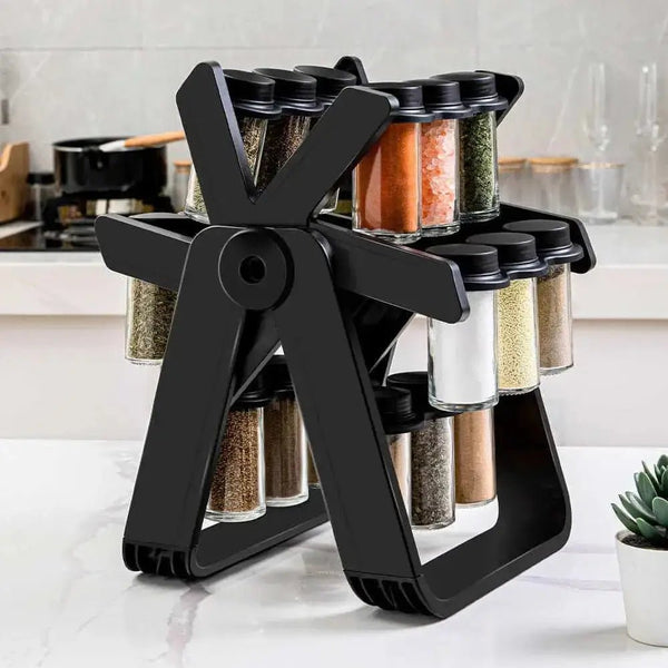 18 cans of rotating ferris wheel glass seasoning rack set seasoning - Nexellus