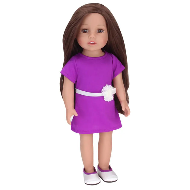18 inch baby doll miley purple dress & shoes 18’’ doll -
