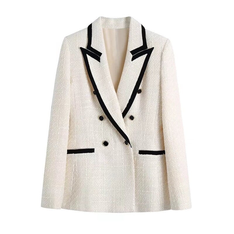 Office lady contrast color blazer for women