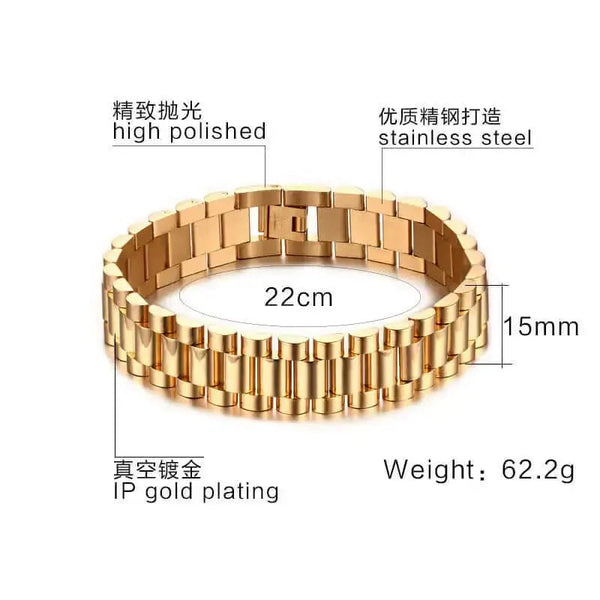 18k stainless steel bracelet for men, fashionable stainless steel - Nexellus