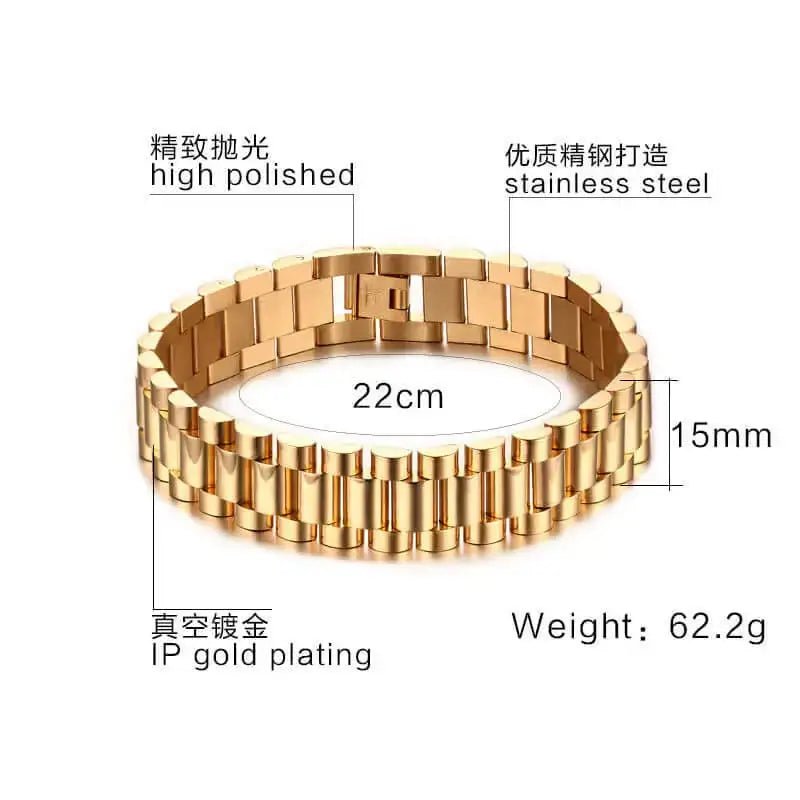 18k stainless steel bracelet for men, fashionable stainless steel - Nexellus