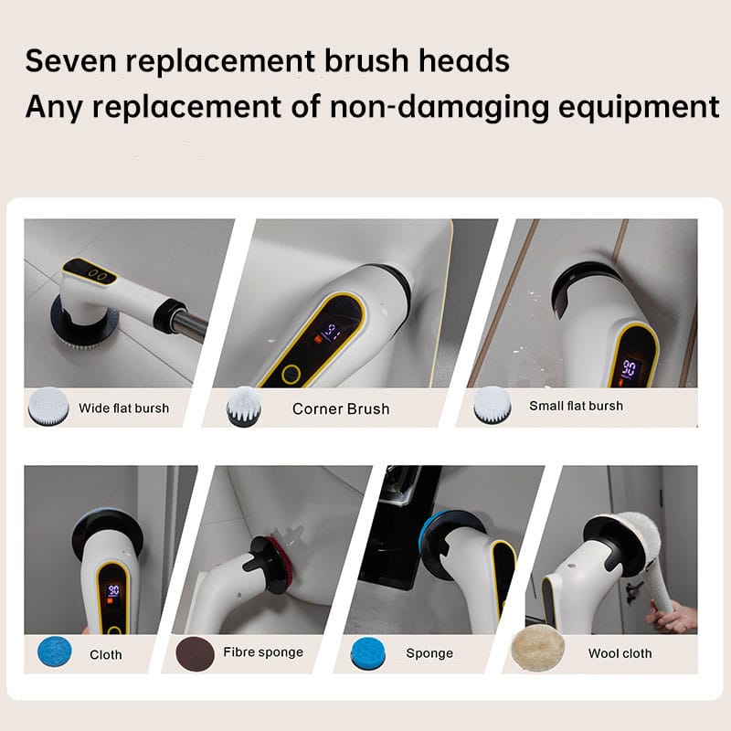 Seven-in-one wireless multi-function cleaning brush long