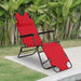 2 in 1 outdoor folding sun lounger w/ adjustable back and pillow red - Nexellus