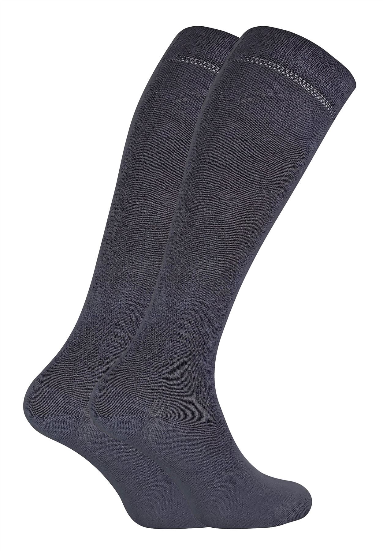 2 Pack Ladies Extra Long Bamboo Socks (Grey) - Nexellus