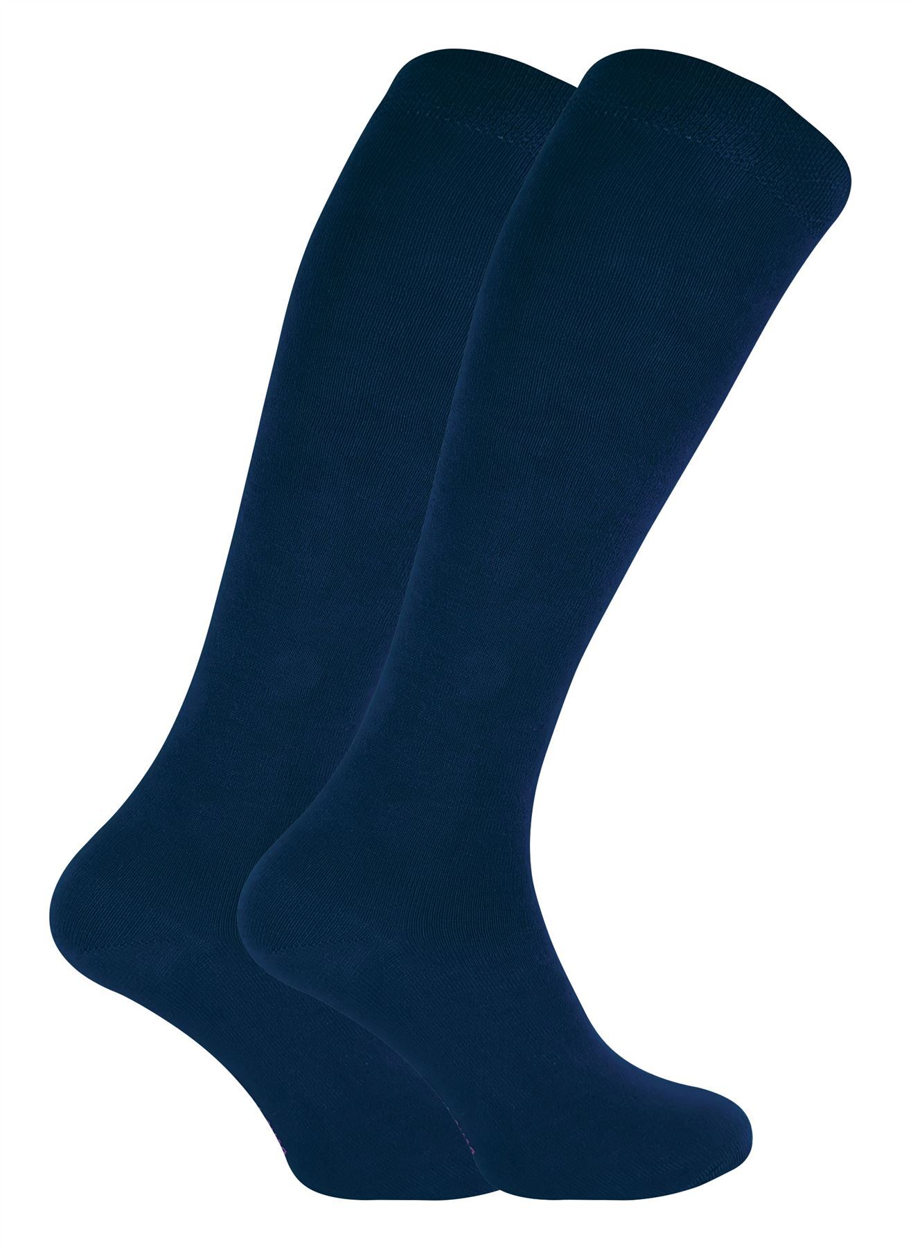 2 Pack Ladies Extra Long Bamboo Socks (Navy) - Nexellus