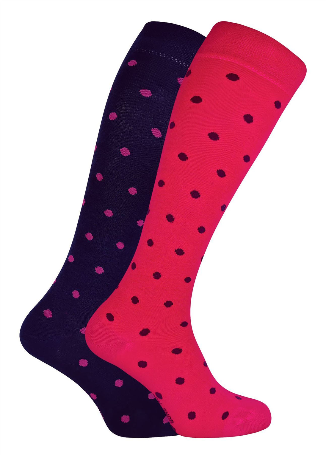 2 Pack Ladies Extra Long Bamboo Socks (Polka Dot) - Nexellus