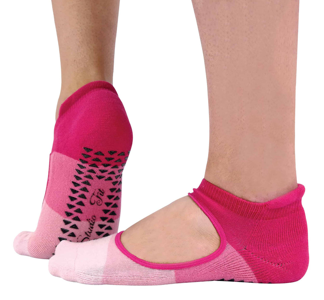 2 Pairs Ladies Non Slip Yoga Socks with Bunny Heel - Nexellus